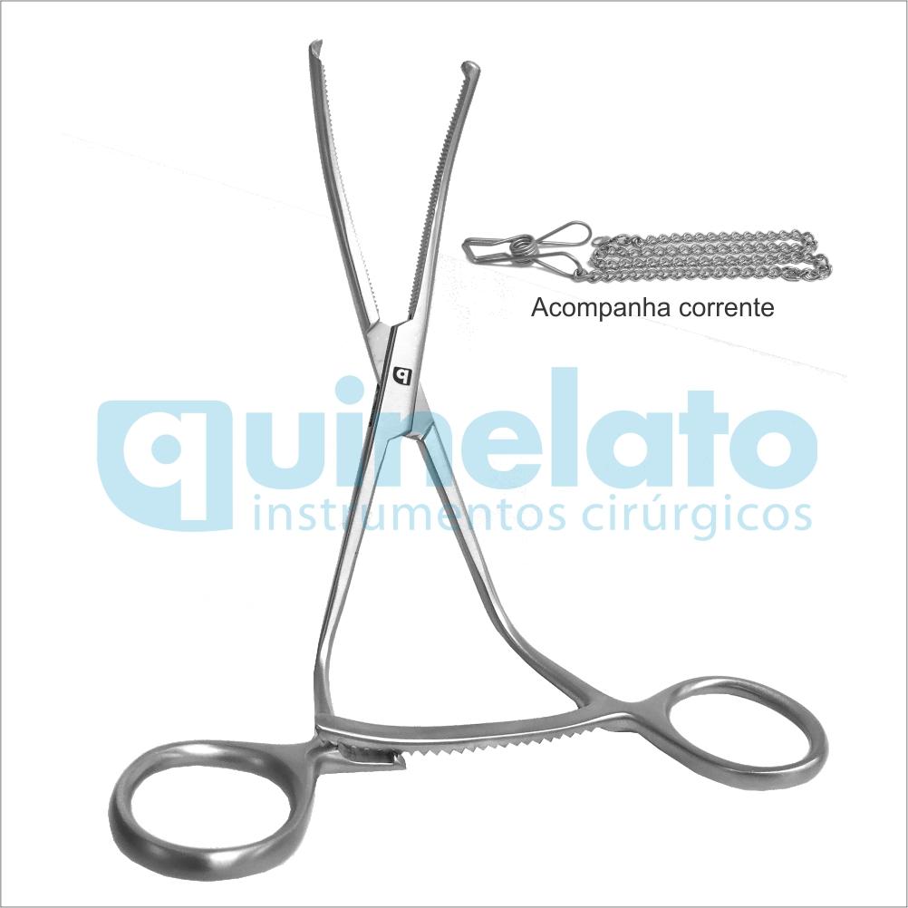 Pinça Kocher Angulada 14cm - Quinelato