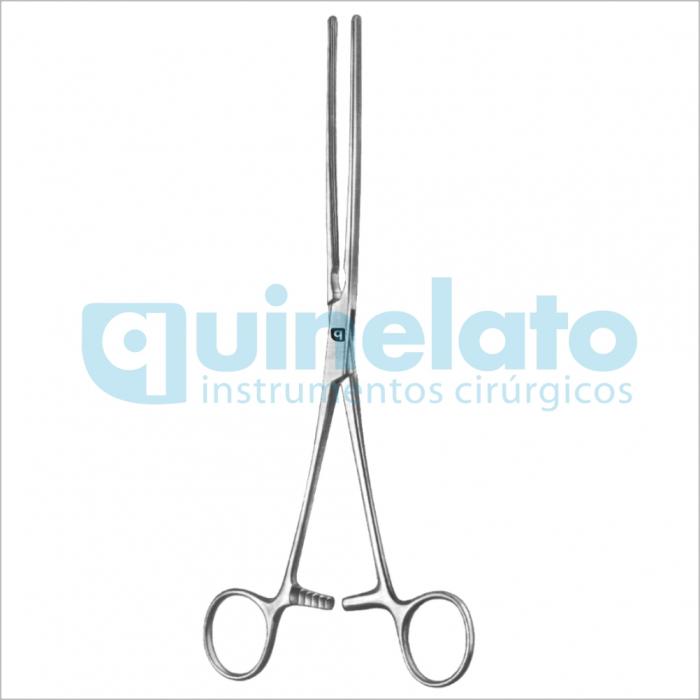 Pinça Kocher Intestinal com atrauma curva 25cm