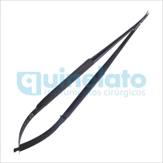 Tesoura Castroviejo Curva 18cm serrrilhada