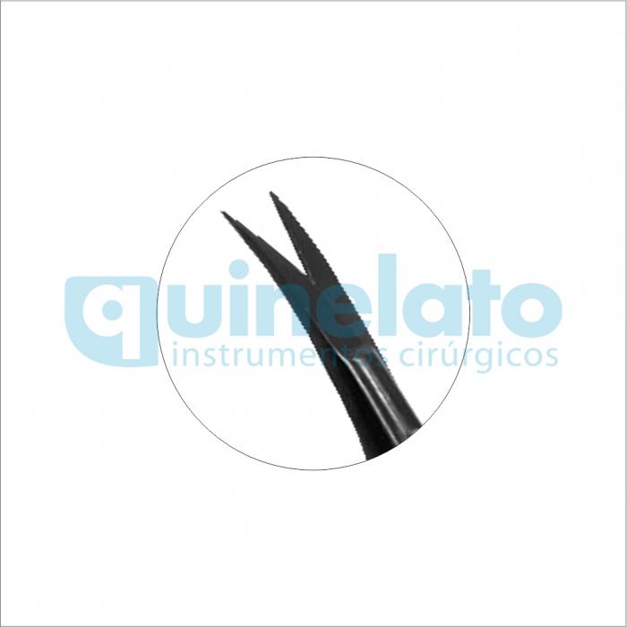 Tesoura Castroviejo Curva 18cm serrrilhada